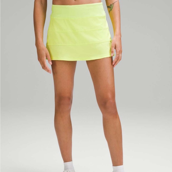 lululemon Pace Rival Mid-Rise Skirt *Long Size 6 Electric Lemon - Picture 1 of 9
